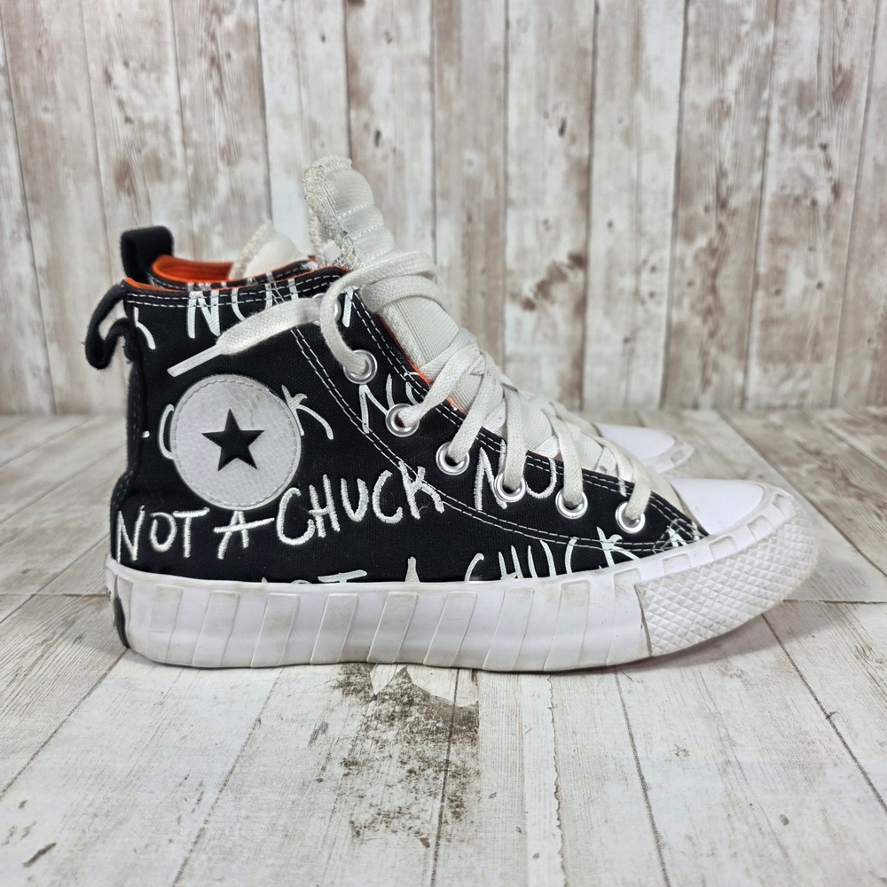 Converse Chuck Taylor All Star Unt1tl3d High Top Black White Orange 266514C Sz 5